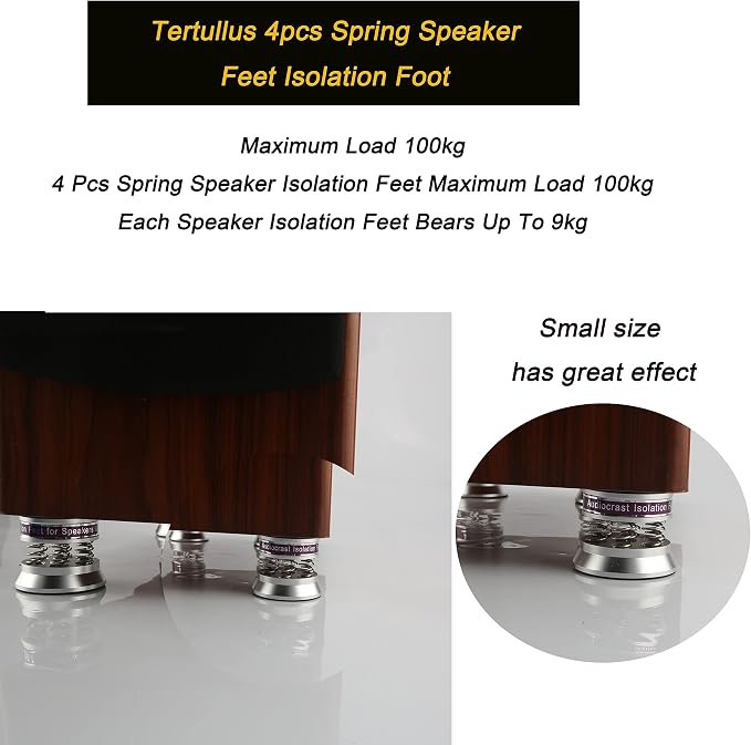 Tertullus 4 Pcs Speaker Isolation Feet 43mm×38.5mm Audio Shock Absorber Floor - Image 2