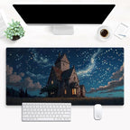 Anime Art Starry Sky Castle Desk Mat by Cindasun