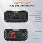ALLWEI 1500W Pure Sine Wave Inverter 12V DC to 110V/120V AC Converter, Surge - Image 6