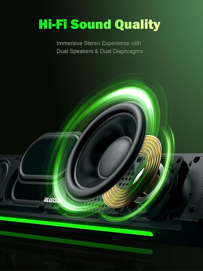 BLUEDEE Computer Speakers for Desktop PC, Computer Sound bar, HiFi Stereo - Image 3