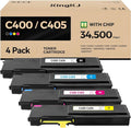 C400 C405 Extra High-Yield Toner Cartridge Set 4-Pack Black Cyan Magenta Yellow by KingKJInkToner