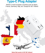 2 Pack European Travel Plug Adapter, Olcorife Foldable International Power - Image 4