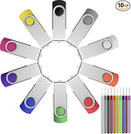 FEBNISCTE 2GB Flash Drive 10 Pack, Thumb Drive High Capacity, Bulk USB Flash by FEBNISCTE