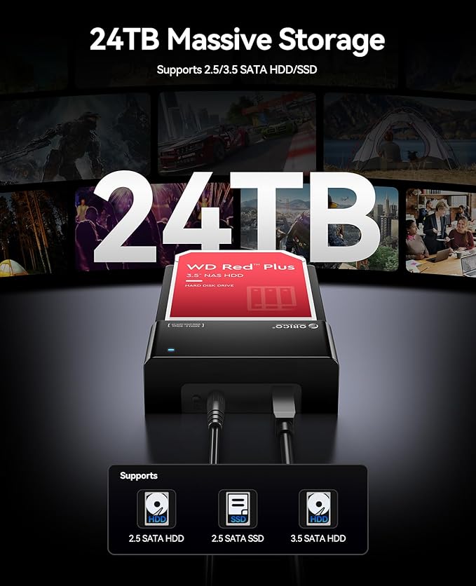 ORICO External USB 3.0 to SATA Hard Drive Lay-Flat Docking Station - Image 3
