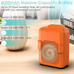 Portable Mini Waist Fan Clip on Belt, 6000mAh Rechargeable Battery Powered - Image 3