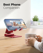 Nulaxy Dual Folding Cell Phone Stand, Fully Adjustable Foldable Desktop Phone - Image 6
