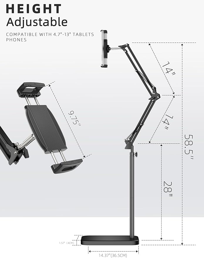 Tablet Floor Stand with 11lb Stable Base - Image 4