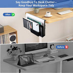 LUKETURE Laptop Holder, Steel Desk Side Storage, No Drill Standing Desk - Image 7