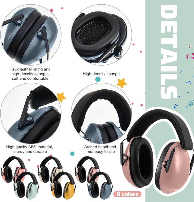 Amylove 12 Pcs Kids Ear Protection Noise Cancelling Headphones Ear Muffs Bulk - Image 4