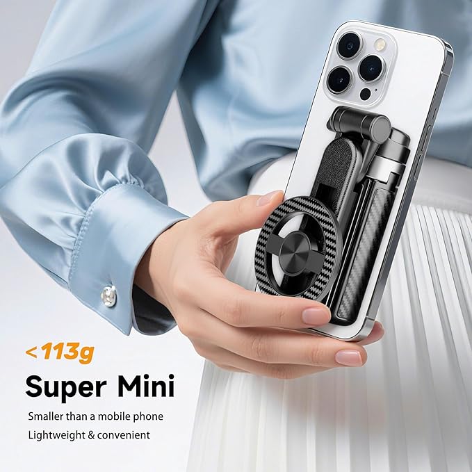 Magnetic Tripod for Phone with Remote Control, 3-in-1 Selfie Stick Handle Grip - Image 4