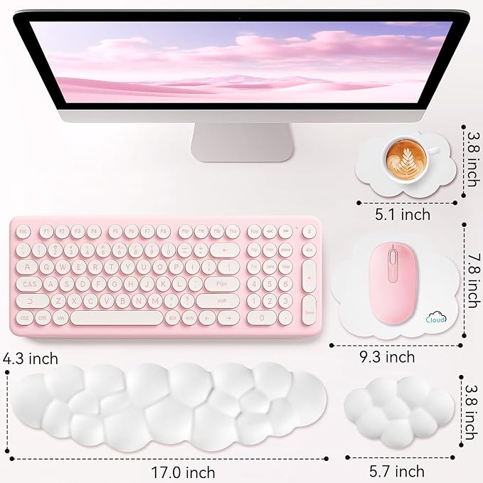 Cloud Wrist Rest for Computer Keyboard, 4-in-1 Memory Foam Leather Cloud - Image 7