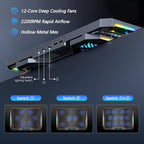 Laptop Cooling Pad with 12 Quiet Fans, Slim Portable - Image 3