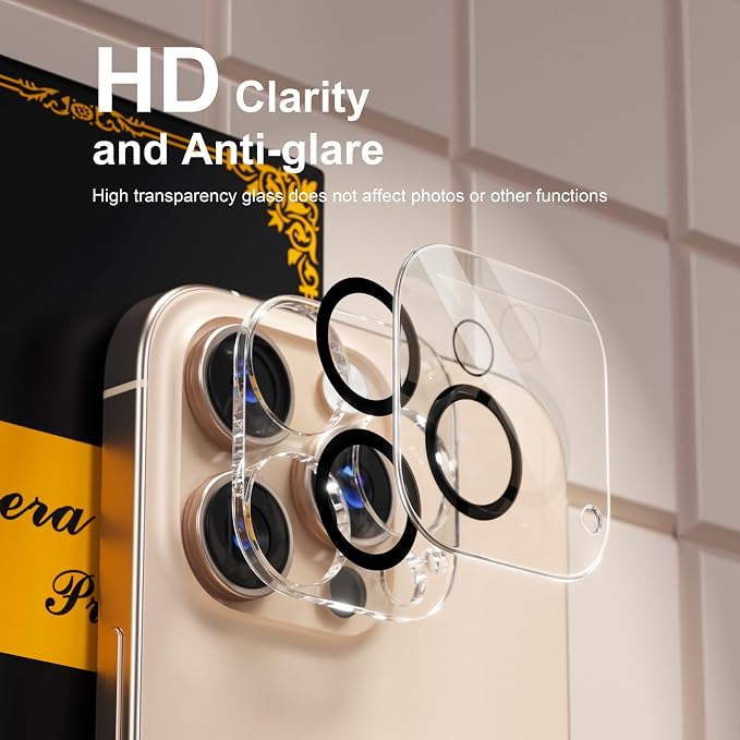 beuxece for 6 Pack iPhone 16 Pro/iPhone 16 Pro Max Camera Lens Protector 9H - Image 7