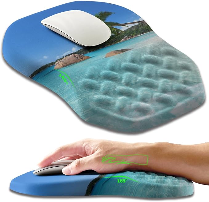 Ergonomic Slope Mouse Pad Wrist Support, Wrist Rest Mousepad by Armanza