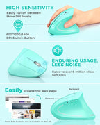 Lekvey Ergonomic Mouse, Vertical Wireless Mouse Rechargeable 2.4 GHz Optical - Image 5