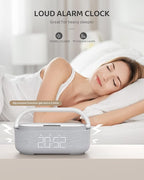 Bluetooth Speaker with Wireless Charger, FM Radio, Dimmable Bedside LED Night - Image 2