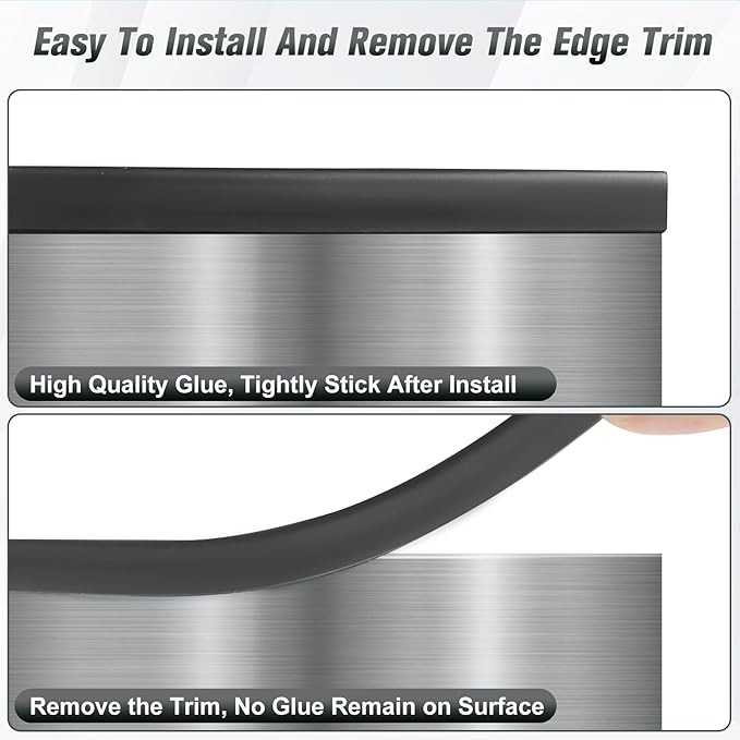 Edge Trim, 1/16" Rubber Edge Trim, Flexible Self Adhesive U Channel Edge Guards - Image 5