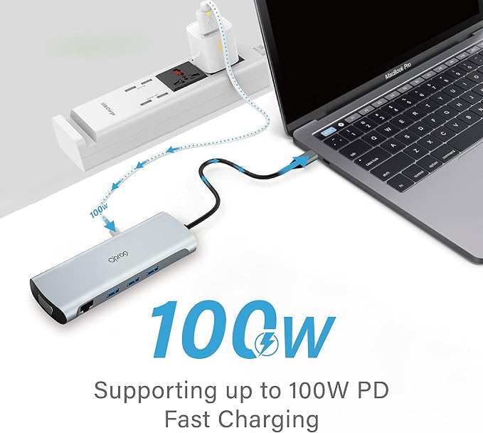 Opro9 10-in-1 USB C Hub Multiport Adapter, Laptop Docking Station Dual 4K HDMI - Image 4