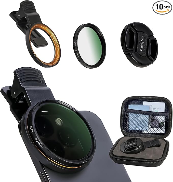 52MM Circular Polarizer Filter, Ultra Slim Multi-Coated CPL Lens Filter by Boysinglens