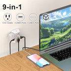 3-Sided Outlet Extender with Night Light - Image 3