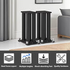 A Pair of Speaker Stands, Bookshelf Speaker Stand Steel Frame Support - Image 3