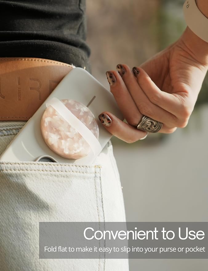 Heesch Magnetic Phone Grip for Back of Phone Light Pink Finger Strap for Phone - Image 7