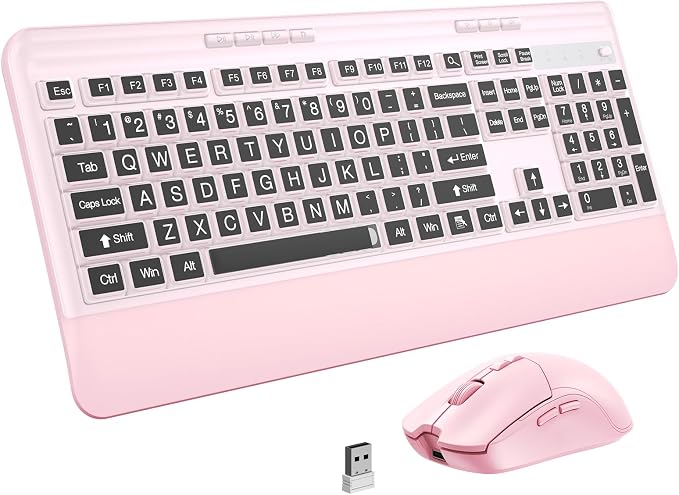 Silent Wireless Keyboard and Mouse Combo by KOPJIPPOM