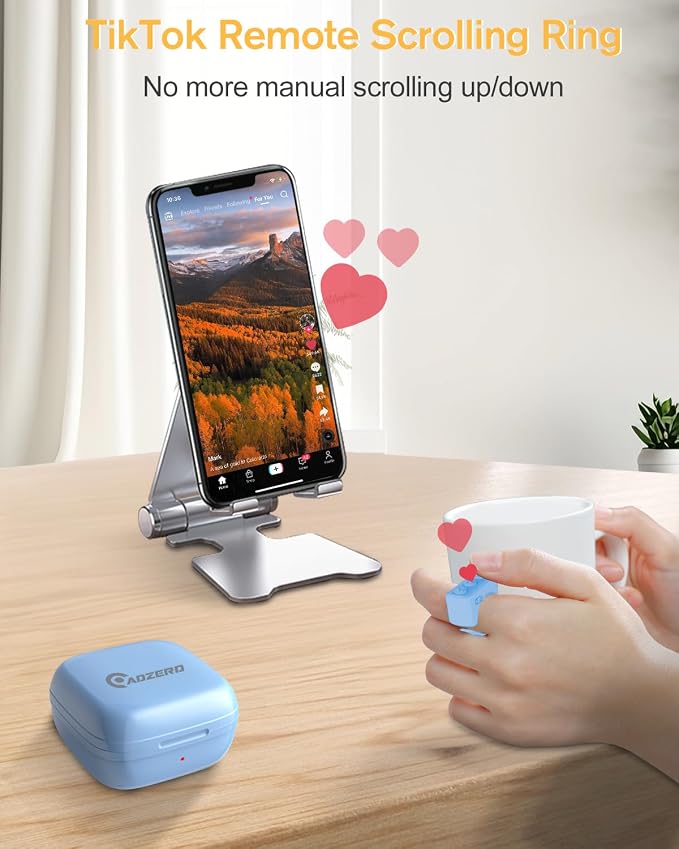 ADZERD Remote Control for TikTok, Page Turner for iPhone/iPad, Scrolling Ring - Image 2