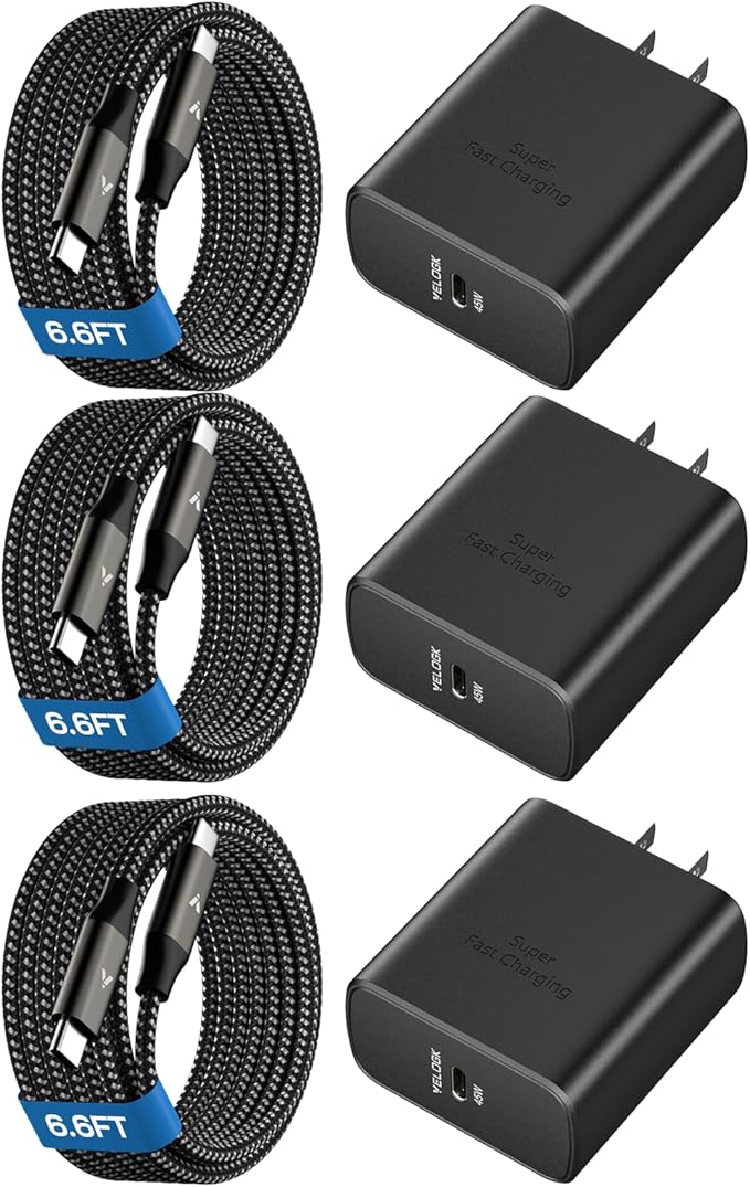 45W Super Fast Charger USB C, 45 Watt Type-C Android Phone Charger Fast by VELOGK