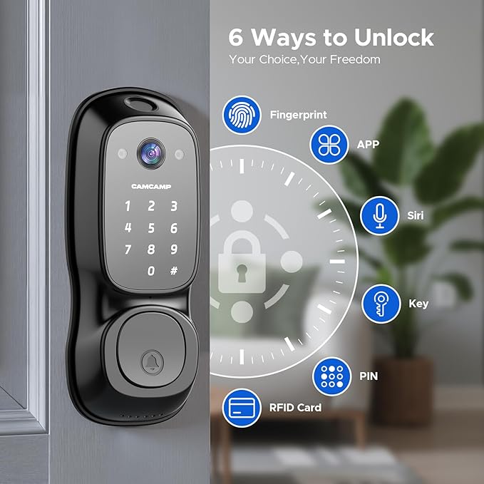 Smart Lock with Camera & Doorbell, 3-in-1 Smart Deadbolt - Image 3