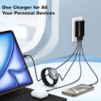 USB C Wall Charger 40W, Excgood 4Port USB Charging Block Flat Foladable Wall - Image 2