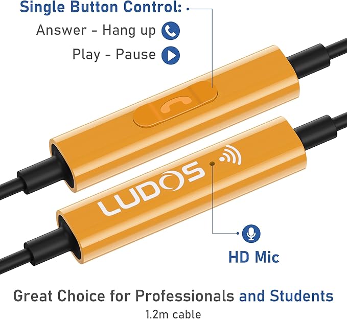 LUDOS OMNITONE Wired Earbuds in-Ear Headphones, 5 Year Warranty, Earphones - Image 3