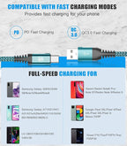 USB C Cable 3.1A Fast Charging, sweguard USB-A to USB-C Charger Nylon Braided - Image 7