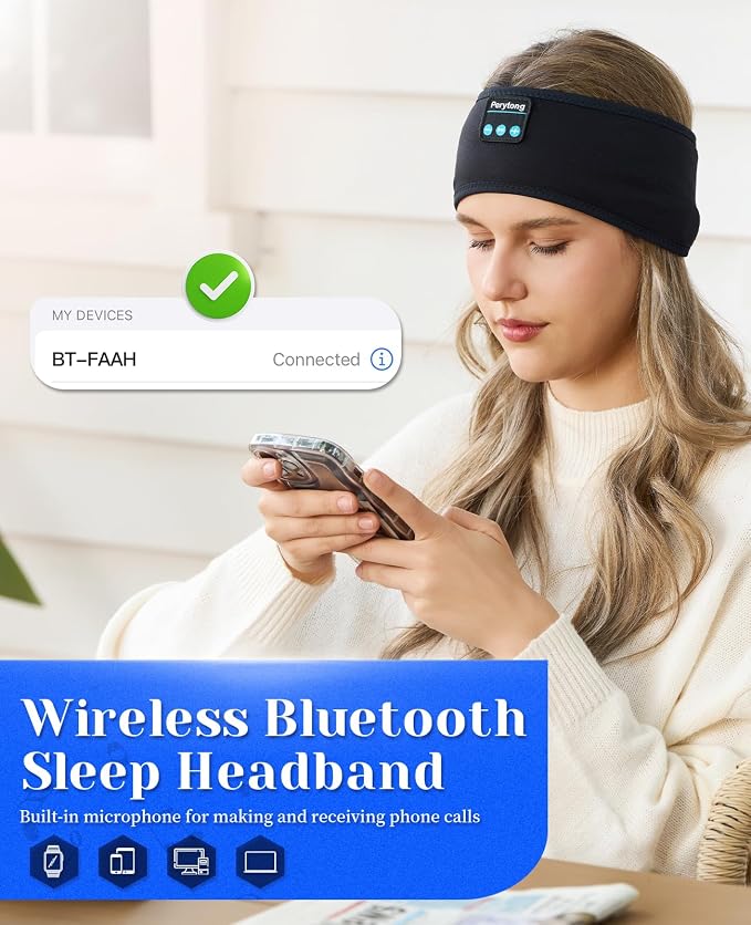 Perytong Sleep Headphones Wireless, Air Travel, Meditation - Image 6