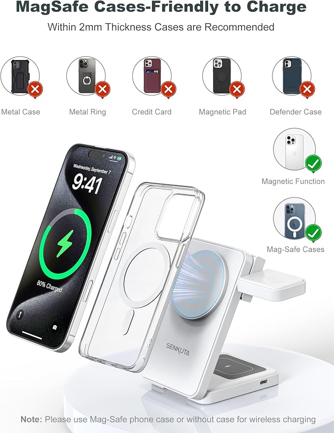 2025 Upgraded Wireless Charger for Apple: 3 in 1 Charging Station Foldable Fast - Image 5