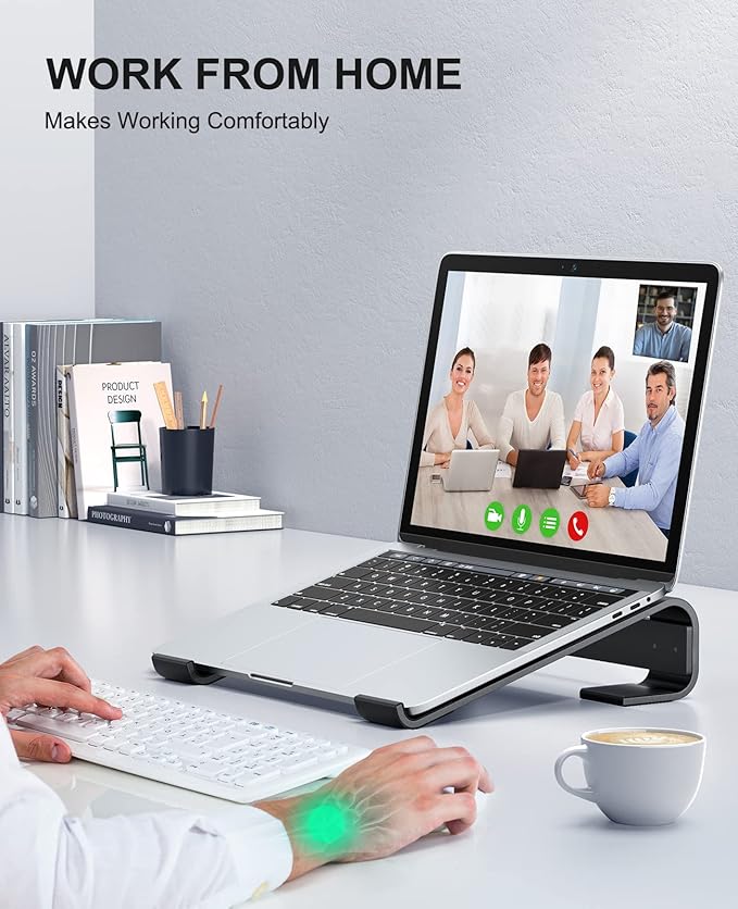 Soqool Laptop Stand for Desk, Ergonomic Detachable Laptop Riser, Aluminum - Image 8