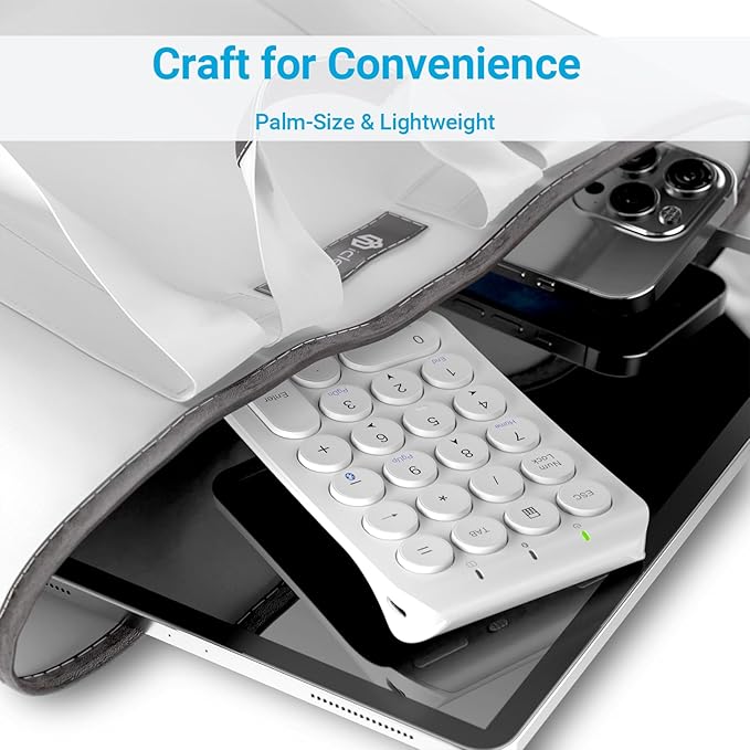 iClever Number Pad, KP08 Bluetooth Number Pad, Ultra Slim and Lightweight - Image 6