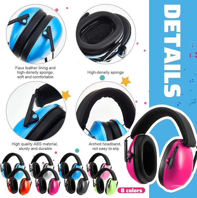 Amylove 12 Pcs Kids Ear Protection Noise Cancelling Headphones Ear Muffs Bulk - Image 3