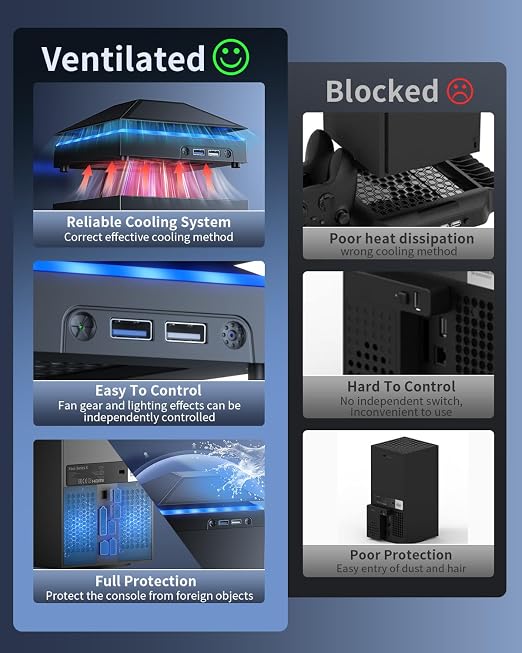 MENEEA Cooling Fan Dust Proof for Xbox Series X Console - Image 2