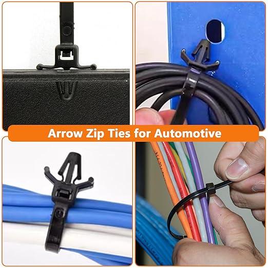 180Pcs Wire Loom Clips for Car Push Mount Zip Ties Assorted Sizes Automotive - Image 4
