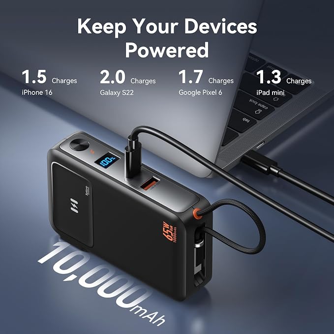Fast Charging Portable Charger Power Bank 10, 000mAh PD35W USB-C Battery Pack - Image 7