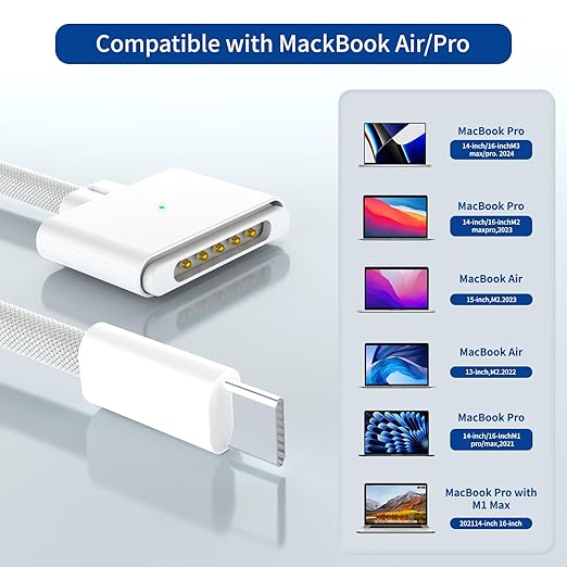 140W USB-C to Magnetic 3 Cable, Safe Charging Cable Compatible - Image 3