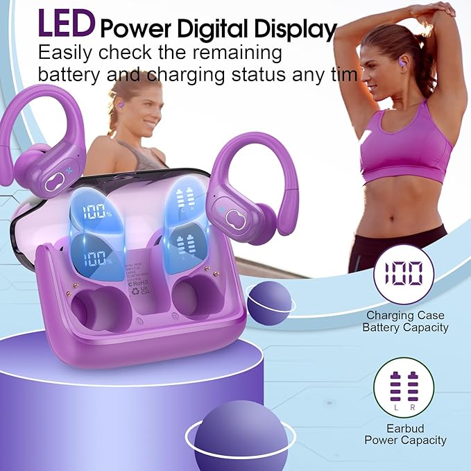 Wireless Earbuds 75hrs Bluetooth 5.4 Headphone Sport, 2026 Bluetooth Earbuds - Image 2