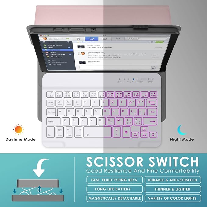 DETUOSI Backlit Keyboard Case for Samsung Galaxy Tab A7 Lite 8.7" 2021 - Image 5