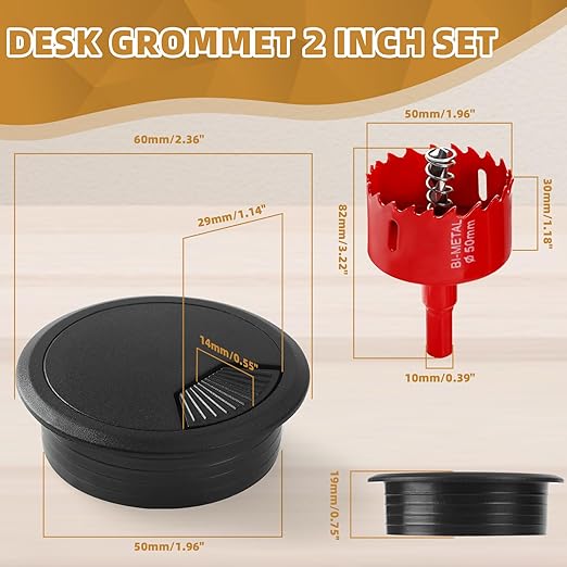 Desk Grommet 2 Inch 10 Pieces, Desk Hole Cover - Image 2