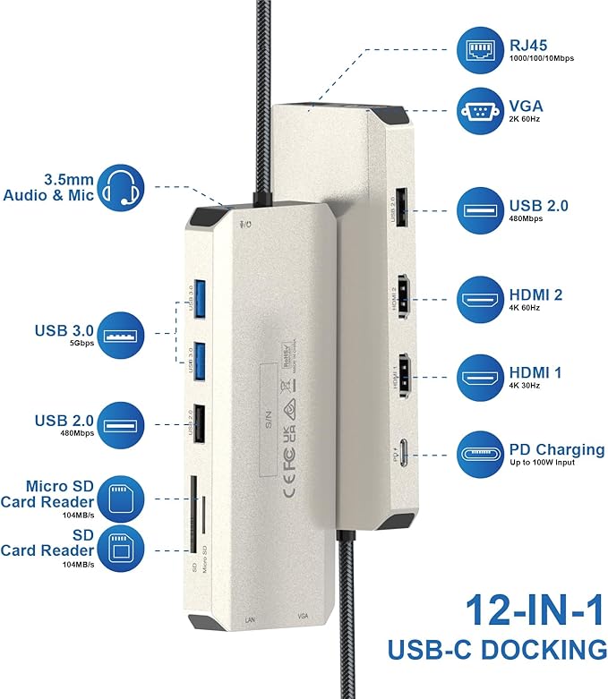 WAVLINK USB C Docking Station Dual Monitor - Image 2