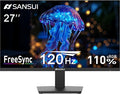SANSUI 27 Inch Computer Monitor 120Hz, FHD 1080P Monitor, HDMI DP Ports FreeSync by SANSUI
