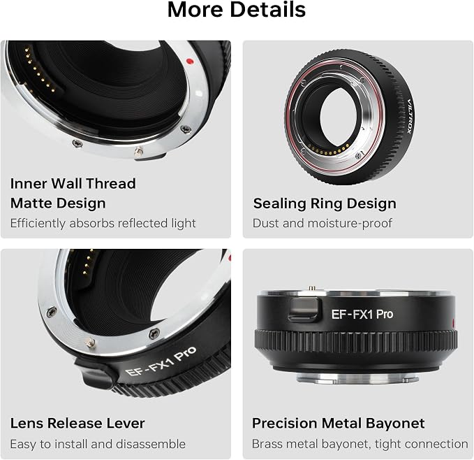 VILTROX EF-FX1 PRO Auto Focus Lens Mount Adapter Converter - Image 8