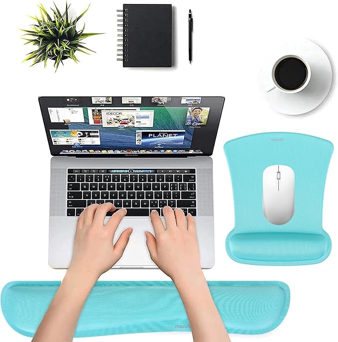MOSISO Wrist Rest Support for Mouse Pad & Keyboard Set, Ergonomic Mousepad - Image 2