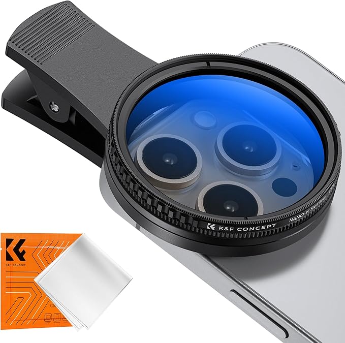 K&F Concept 52mm Clip-on CPL Phone Camera Lens Filter Kit, Circular Polarizer by KFCONCEPT